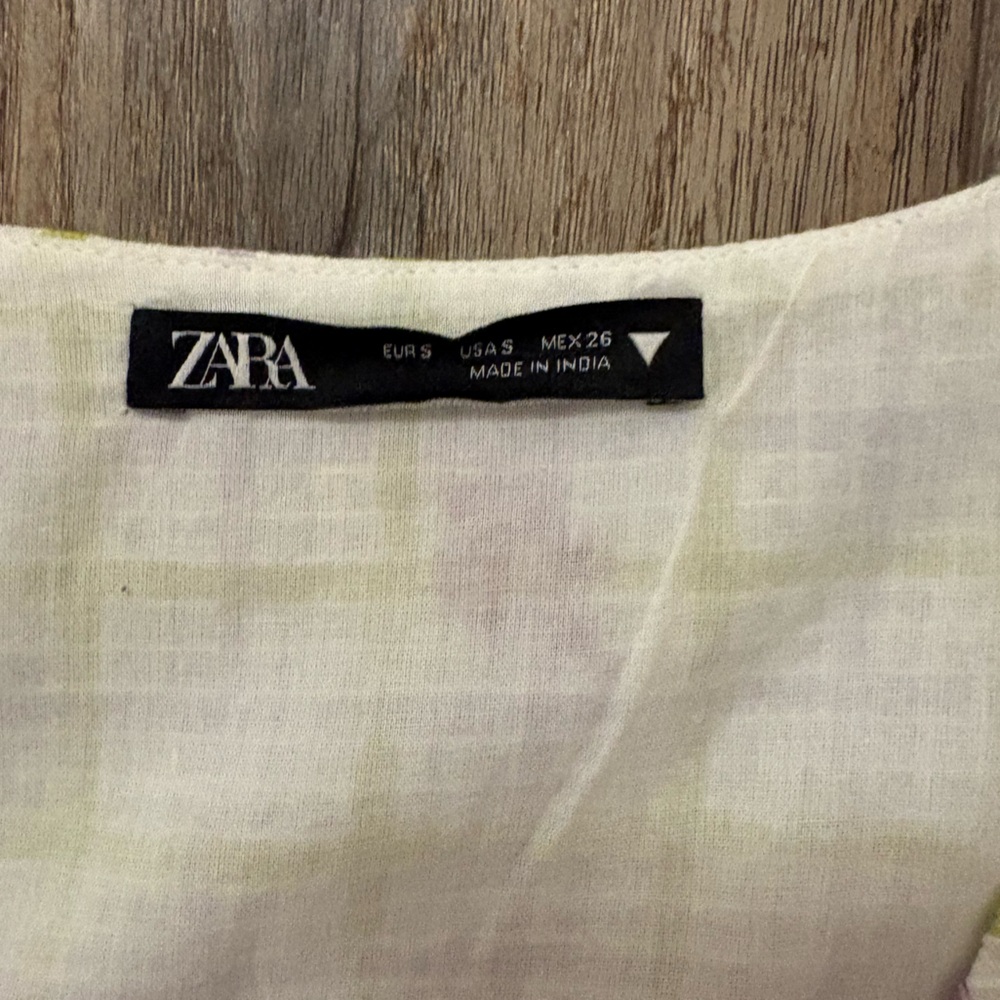 Zara Yellow and Purple Checkered Mini Dress - Picture 4 of 7